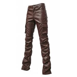 Valabasas Cerniera Poly Stacked Maroon jeans Size 34 X 34 With Cargo Pockets